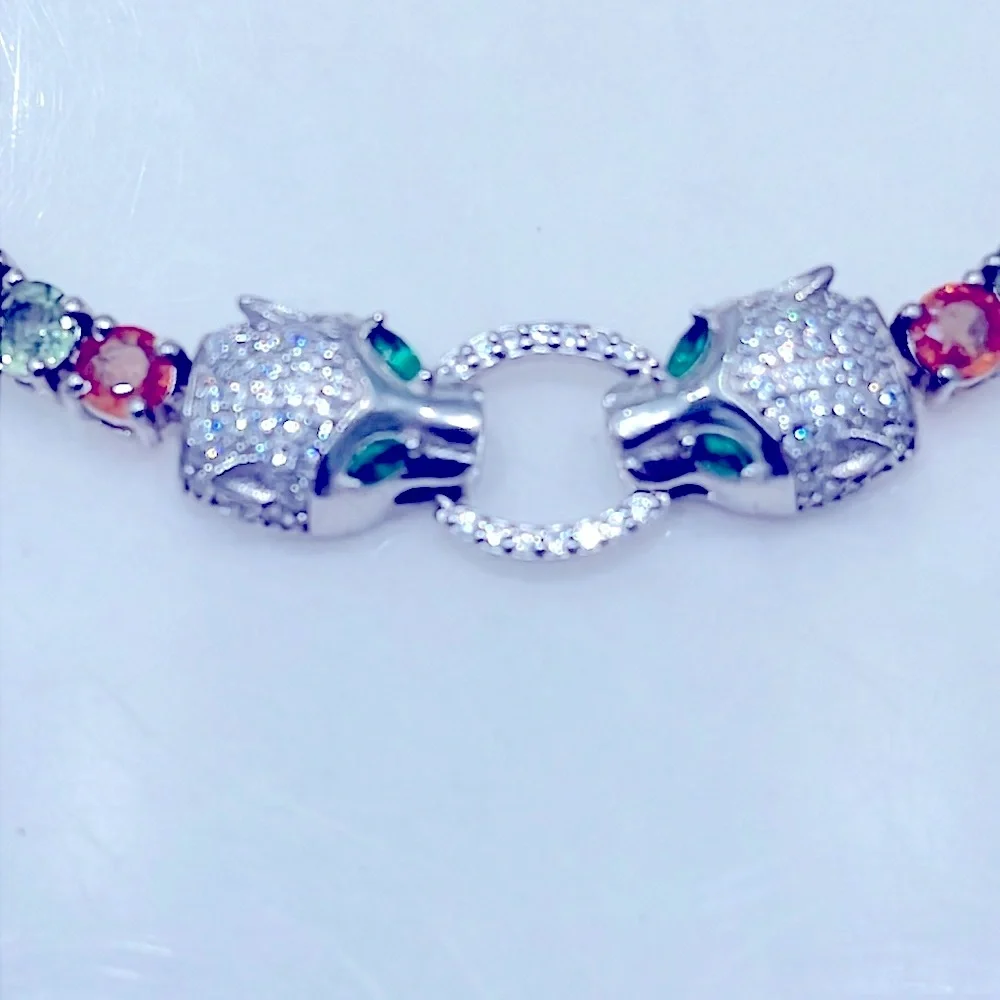 30x0.25ct Genuine Sapphires 14KGP Bracelet